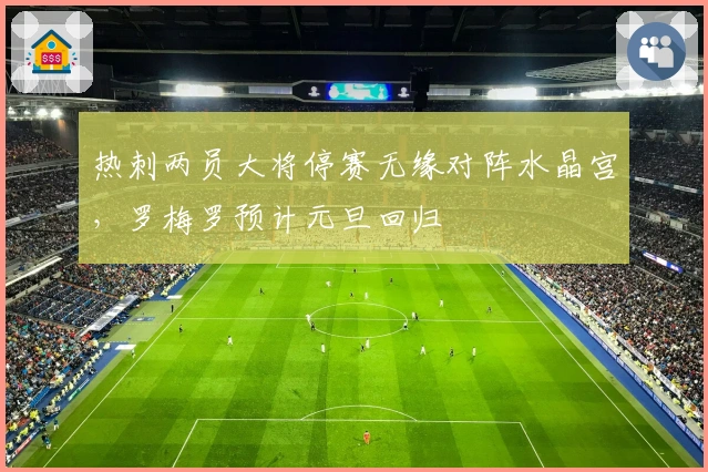热刺两员大将停赛无缘对阵水晶宫，罗梅罗预计元旦回归